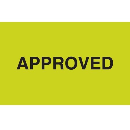 Decker Tape Products Label, DL3203, APPROVED, 3" X 5" DL3203